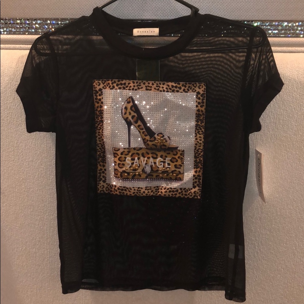 Short sleeve blinged shirt